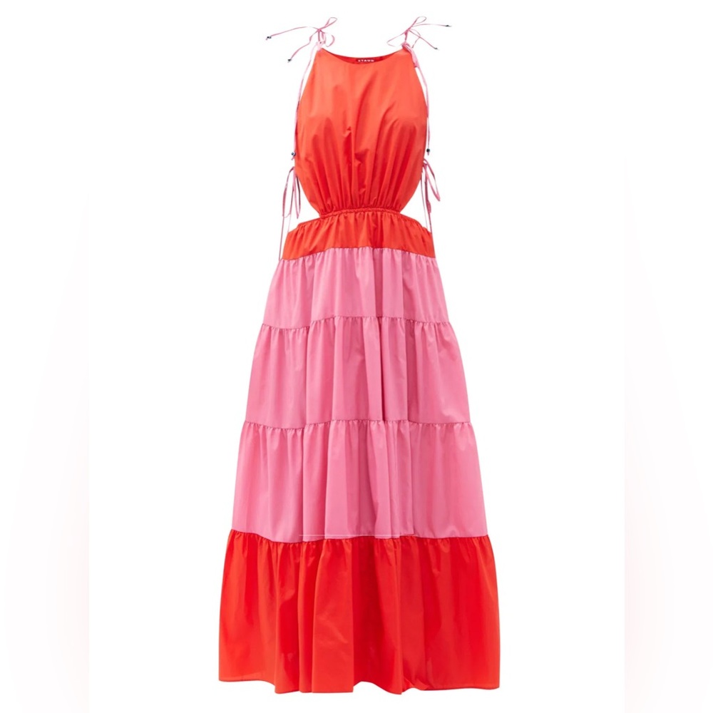 STAUD Red and Pink Dress